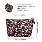 Makeup Bags for Purse Zipper Cosmetic Pouch Large Travel Make Up Organizer Tool Pouch for Women, Leopard