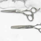 Set of Professional Hair Cutting Scissors in VG-10 Japan Steel - Includes Hair Cutting Scissors, Thinning Shears and Leather Case (7.0 Inch)