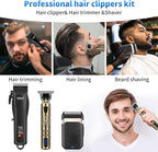HIENA PRO Professional Cordless Hair Clippers for Men, T-Blade Beard Trimmer & Foil Shaver Set, Barber Clipper Hair Cutting Grooming Kit, Barber kit