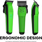 Supreme Trimmer Recharge Clipper - Professional Hair Clipper with 2 Removable Batteries, Brushless Motor, Smart Charge Stand, USB-C Charge & DLC Blades Barbers | STC779