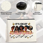 Inspirational Black Women Gifts Makeup Bag, Motivational Gifts for Black Women Girl African American, Zipper Makeup Pouch