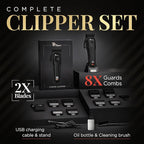 Fagaci Professional Hair Clippers for Men with Superior Precision, 5X Longer Sharpness Professional Barber Clippers Cordless with 2 Blades Fade & Taper, Brushless Motor Mens Hair Clipper Cordless Set
