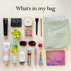 STARDW Aesthetic Floral Makeup Bag Cute Small Cosmetic Bags for Women Girls, Travel Toiletry Bag Large Capacity Zipper Makeup Pouch, Purse Organizer Pouches