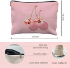 Cherry Makeup Bag - Preppy Hot Pink Disco Ball Gift for Women, Teachers, Teen Girls, and Sisters