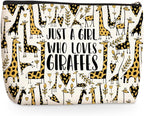 Cute Giraffes Makeup Bag Giraffe Gifts Cosmetic Travel Bag Giraffe Decor Stuff for Animal Giraffes Lovers Women Breeder Coworker Girls Sister Best Friend Female Skincare Bag for Christmas Birthday