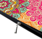 Cute Makeup Bag for Purse Canvas Waterproof Funny Cosmetic Bags for Women Zipper Travel Toiletry Pouch-Boho Flower Makeup Bags