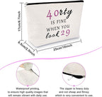 Sfodiary 40th Birthday Gifts for Women Makeup Bag 40 Year Old Birthday Gifts Best Friend Gift Cosmetic Bag Wife Gift Ideas for 40th Anniversary Mom Travel Cosmetic Pouch Christmas Gift for Women