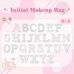 ChaoGreat Bride Gifts – Personalized Initial Makeup Bag with Pearl Rhinestone Patch, Preppy Pink Monogram Cosmetic/Toiletry Pouch, bridesmaid Gifts, Bridal Shower Gifts, Wedding Gifts, Bridal Gifts,A