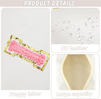 Initial Makeup Bag Personalized Preppy Travel Small Cosmetic Bag Cute PU White Chenille Letter Makeup Pouch for Purse Waterproof Zippered Toiletry Organizer for Women Girls Kids Friends (I)