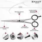 Professional 6.5” Hair Cutting Scissor with Comb– Sharp and Hairdressing Scissors Barber Shears Stainless Steel Hair Cutting Shears for Men & Women Precision Blades for Salon with Adjustment Screw