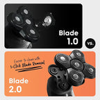 BaldiePro Blade Refill 2.0 + Chamber - Electric Shaver Replacement Head For BaldiePro Head Shaver - Electric Razor Replacement Blades for Bald Head and Face - Waterproof for Wet and Dry Shave