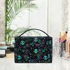 Goth Makeup Bag, Gothic Skull Makeup Organizer Bags Toiletry Bag Box Travel Cosmetic Bag Make Up Train Case for Women Teen Girl Ladies