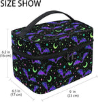 Goth Makeup Bag, Magic Gothic Galaxy Bat Makeup Organizer Bags Toiletry Bag Box Travel Cosmetic Bag Make Up Train Case for Women Teen Girl Ladies Skulls 219