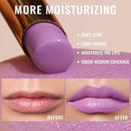 Oulac Pinky Purple Lipstick - Moisturizing Lip Stick Glossy Tinted Lip Balm, Sheer Shine Juicy Finish, Lightweight and Hydrating Formula for Dry Lip Care, Vegan 2.2g/0.07oz (10)