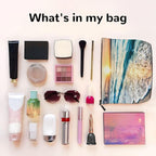 MOLAIGIN Beach Ocean Sun Set Landscape Cosmetic Bag For Women, Travel Makeup Bag, Toiletry Zipper Bag, Large Capacity Aesthetic Cases