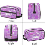 Personalized Name Toiletry Bag, Large Travel Cosmetic Bag Portable Makeup Organizer Bag for Women Bathroom Shower Essentials, Orchid Purple Color, Colorful Names Ranked
