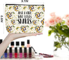 Cute Snakes Print Makeup Bag Snake Gifts Cosmetic Travel Bag Snake Accessories Decor Stuff for Animal Snakes Lovers Women Breeder Girls Sister Best Friend Funny Skincare Bag for Christmas Birthday