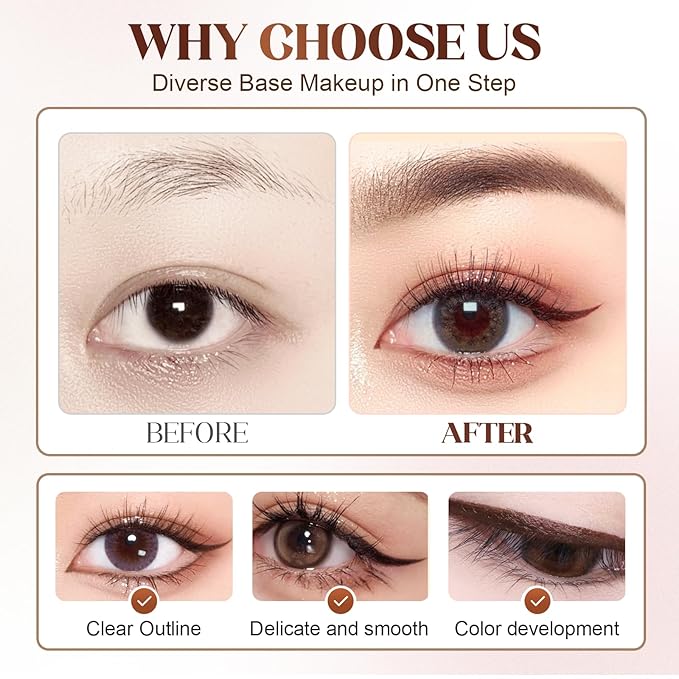 Eyeliner Pencil, Long Lasting Smudge-Proof Professional Eyeliner, Smooth and Easy to Apply, Effortlessly Create Any Look (Chocolate Color)