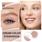 evpct Single Cream Eye Shadow Palette Pot Makeup for Older Women, Sand Shimmer Glitter Metallic Monochrome Cream to Powder Eyeshadow Palette Eye Brightener, Highly Pigmented Waterproof Blendable