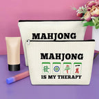 Sazuwu Mahjong Gifts for Women 2PCS Makeup Bag Gifts for Mahjong Players Mahjong Themed Gifts Cosmetic Bag Mahjong Gifts Funny Happiness Gifts for Mahjong Lover Retirement Gift Birthday