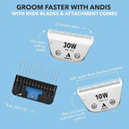 Andis 561464 ceramicEDGE #5FW Cover Wide Blade, Small Animal and Pet Grooming, Detachable Replacement Blade, Long Lasting, Stainless Steel