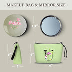 Birthday Thank You Appreciation Monogrammed Gifts for Mom Aunt Teacher Sister Friend Coworkers Bride Bridesmaid Makeup Cosmetic Bag with Mirror Mothers Day Christmas Graduation U