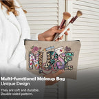 Nurse Makeup Bags - Cosmetic Bags With Zipper for Nursing Students (Brown)