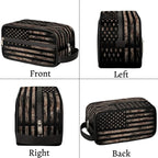 Travel Toiletry Bag for Women Men Vintage Usa American Flag Lightweight Cosmetic Makeup Bag Organizer Waterproof Shaving Bag Dopp Kit with Large Capacity for Toiletries and Shaving Accessories
