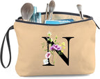 Appreciation Initial Monogram Gifts for Sisters from Sister Employees Team Bride Womens Unique Mom Personalized Makeup Cosmetic Bag with Mirror Mothers Day Christmas Graduation N