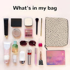 MOLAIGIN Cool Leopard White Cheetah Print Cosmetic Bag For Women, Travel Makeup Bag, Toiletry Zipper Bag, Large Capacity Aesthetic Cases