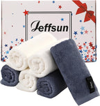 Wash Cloths 6 Pack, Super Soft and Gentle Face Towel on Sensitive Skin, Reusable Makeup Remover Eraser, 13x13 inch Large Washcloths for Face and Body, Easy to Clean Slate Blue Facial Cleaning Cloths