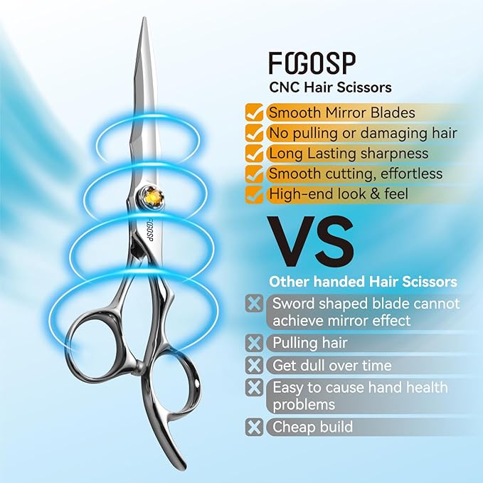 Professional Hair Scissors 6.5” Barber Scissors Japan VG10 Fine Cutting Blades Professional CNC Hair Shears Barber Scissor for Men and Women Haircut Shear Kit