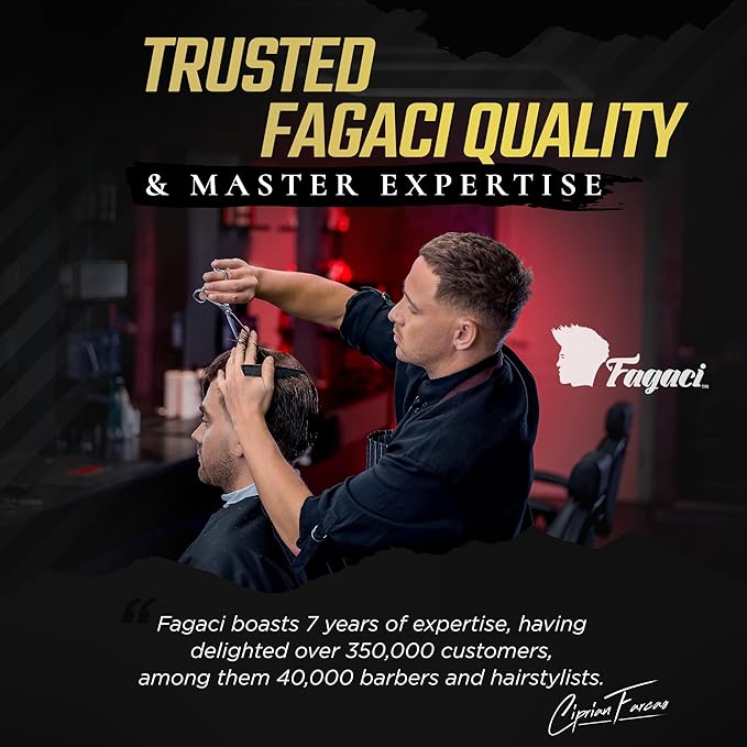 Fagaci Professional Hair Cutting Scissors Left 6” Japanese Steel for Ultra-Precise Cuts, Razor Sharp Blades Hair Scissors for Women & Men, Extreme Durability Hair Shears, Hair Cutting Barber Scissors