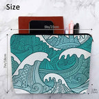 Women Makeup Organizer Bag Ocean Waves, Japanese Great Wave Ocean Sea Waves Flax Cosmetic Bag Makeup Bags Toiletry Bag Accessories Organizer Travel Bags For Home Bathroom Office Hotel Gym