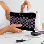 Funny Gothic Skeleton Makeup Pouch, Halloween Gifts for Women, Witchy & Dark Academia Makeup Bag, Horror Accessory (Purple)
