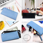 SumDirect PU Leather Cosmetic Pencil Bags - Small Soft Makeup Pouch with Zipper, Pencil Pouch Case Simple Comestic Organizer