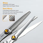 6" Professional Hair Shears Set Japanese VG10 Stainless Steel Sharp CNC Scissors Lightweight Smooth Cutting Barbers Straight and Thinning Scissors Kit for Salon Professionals