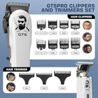 GTSPro Hair Clippers for Men, Clippers and Trimmers Set, Barber Clippers, Electric Hair Trimmer with Box, Gifts for Men White