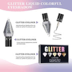 5 Pcs Liquid Eyeshadow Glitter Eyeliner Diamond Colorful Set with Shimmery and Waterproof Eye Shadow for Gift Eye Glitter Makeup (Type B)
