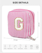 LETGO Personalized Makeup Bag for Women - Monogram Cosmetic Bag Travel Toiletry Bag Brush Holder Birthday Gifts for Women Her Wedding Bridesmaid Friend Sister Teacher Wife Grandma