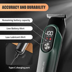 RUIBO Hair Clippers for Men Professional 5 in 1 Cord/Cordless Beard Nose Ear Body Grooming Hair Clipper Trimmer with Smart Charge Technology (Green)