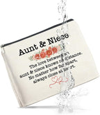 Aunt and Niece Gifts Makeup Bag Christmas Birthday Gifts for Aunt Niece Cosmetic Bag Zipper Makeup Pouch