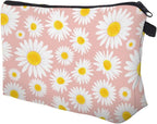 Cute Travel Makeup Bag Cosmetic Bag Small Pouch Gift for Women (Daisy Pink)