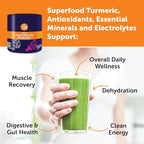 ZYN Electrolyte Hydration Drink Mix (30 Servings), BlackBerry Dragonfruit Electrolytes Powder, Hydrating Formula w/Turmeric Curcumin, Vitamin C & D, Zinc, Electrolyte Support Drink Mix