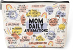 Daily Affirmations for Women Makeup Bag Mom Gifts Mom Stuff Mental Health Gifts Inspirational Gifts for Women Mother Mama Mommy Gifts for Mom from Daughter Son Birthday Mothers Day Travel Toiletry Bag
