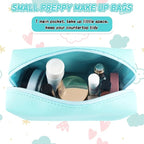 Gifts for Girls Initial Makeup Bag Personalized Cosmetic Bag with Zipper Cute Travel Toiletry Bag Waterproof PU Preppy Makeup Pouch Birthday Gift for Teen Girls Women(Blue Z)