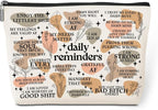 Daily Reminders Makeup Bag Positive Affirmations Self Love Gifts Inspirational Mental Health Gifts for Female Friend Colleagues Coworker Birthday Friendship Mothers Day Nurse Day Travel Toiletry Bag