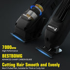 BESTBOMG® Hair Clippers for Men, Professional Hair Clippers, Beard Trimmer& Rechargeable Shaver Set, Metal T-Blade, LED Display, Barber Hair Cutting Kit for Men Grooming & Gifts, BS-808A (Black)