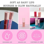 Sophia + Mabelle Hydrating Lip Oil – Lightweight, Non-Sticky & High-Shine Lip Gloss Oil – Moisturizing, Nourishing, Soothing Tinted Formula for Soft Lips – 3.7g (Juice Bar (Pinky Clear), 3.7g)