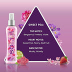So...? Sweet Pea Body Mist for Women - 3.5 oz Body Mist - Pack of 3
